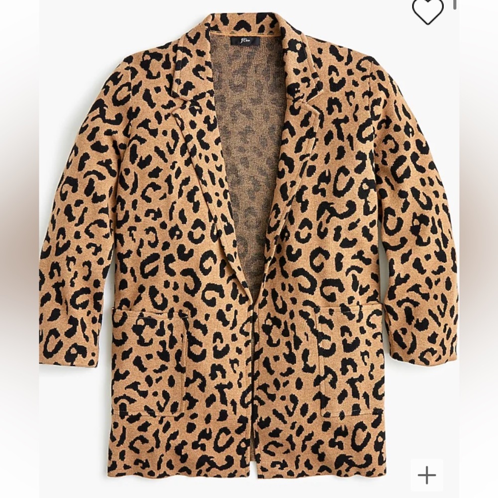 Sophie open-front sweater-blazer in leopard - size XS
